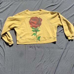 Rodeo Quincy Rose Yellow Crop Sweatshirt